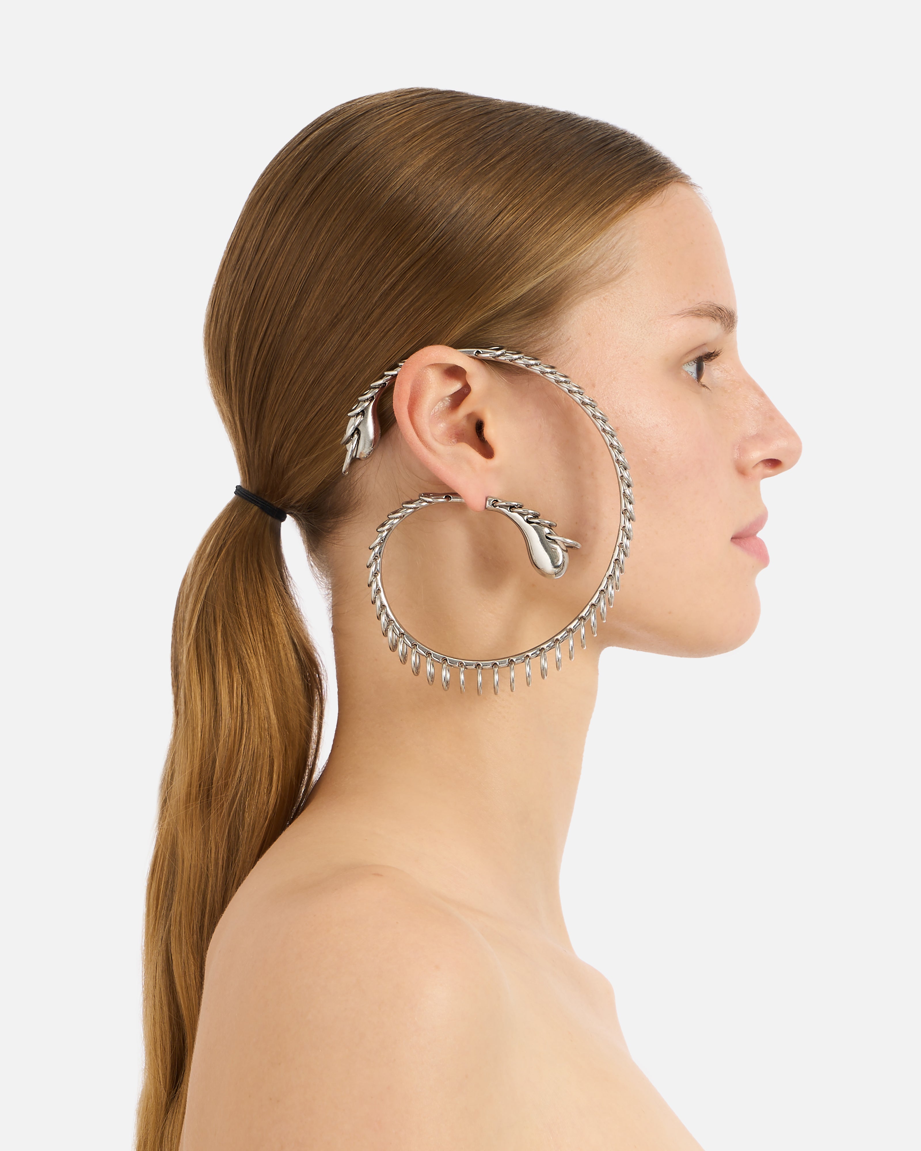 Fringe Pistil Mega Hoops in Gold or Palladium | HUGO KREIT – Hugo